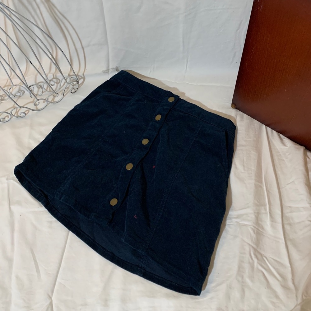 Corduroy button down skirt